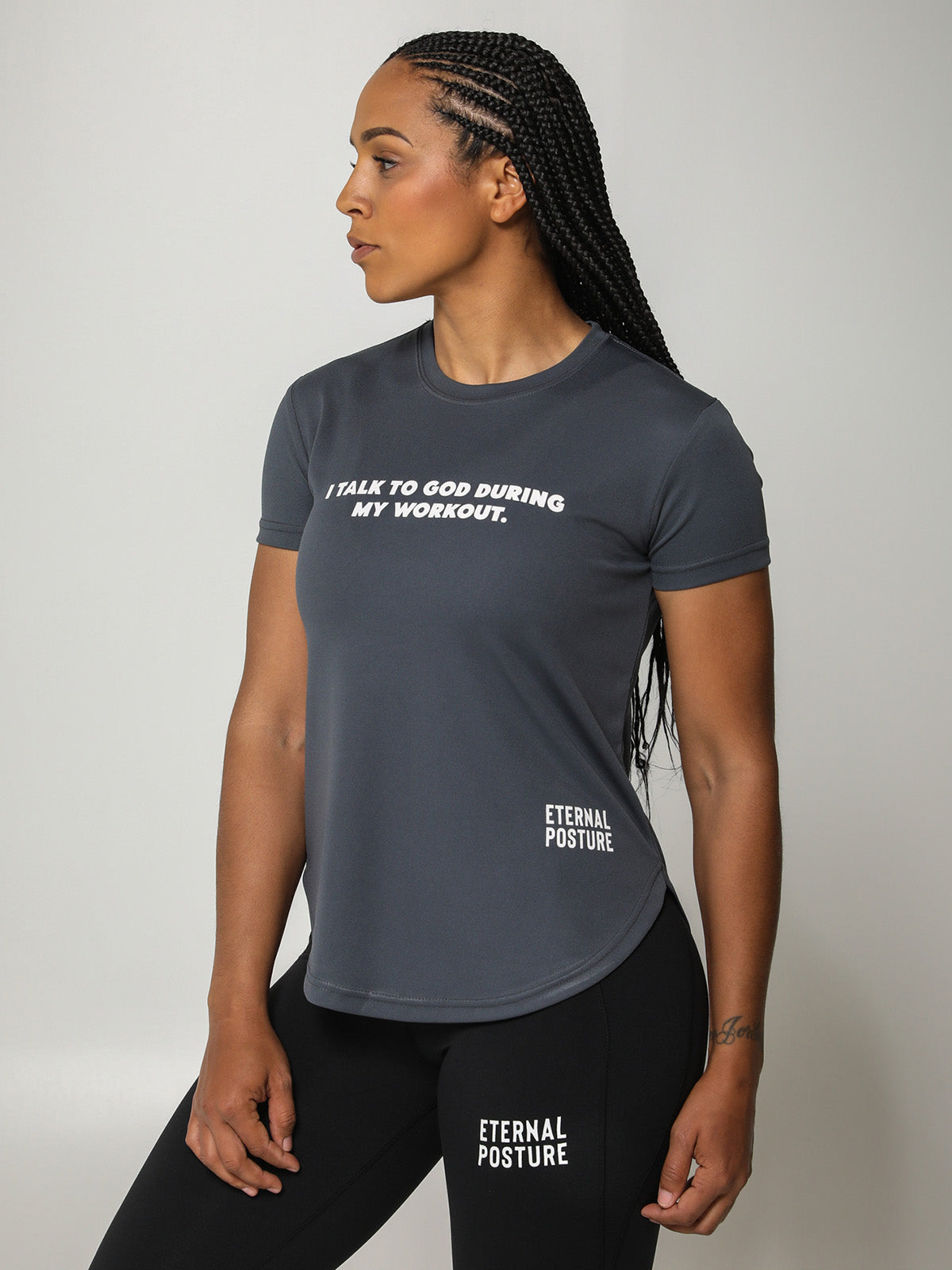 Dry Wick Performance Tee - Heather Gray