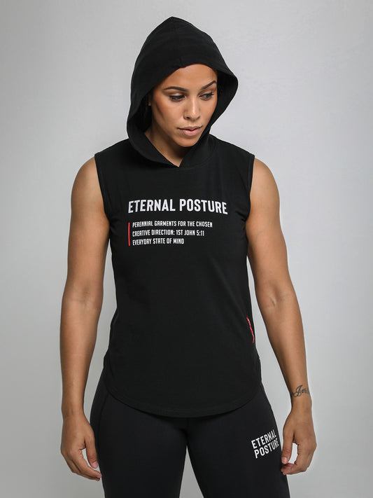 EP Performance Cutoff Hoodie Tee - Contour Black