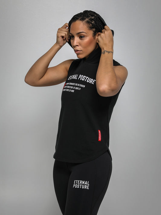 EP Performance Cutoff Hoodie Tee - Contour Black