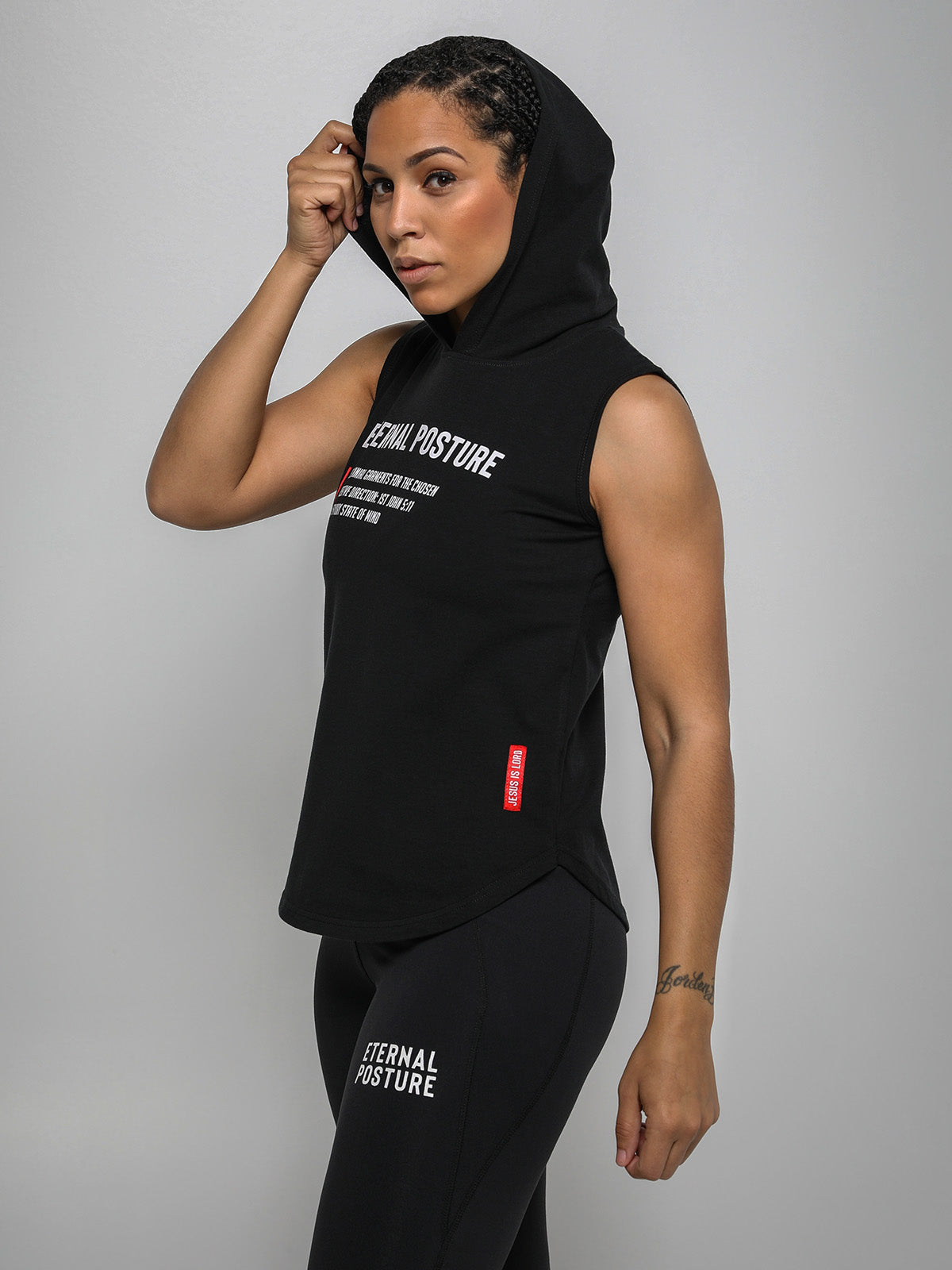 EP Performance Cutoff Hoodie Tee - Contour Black