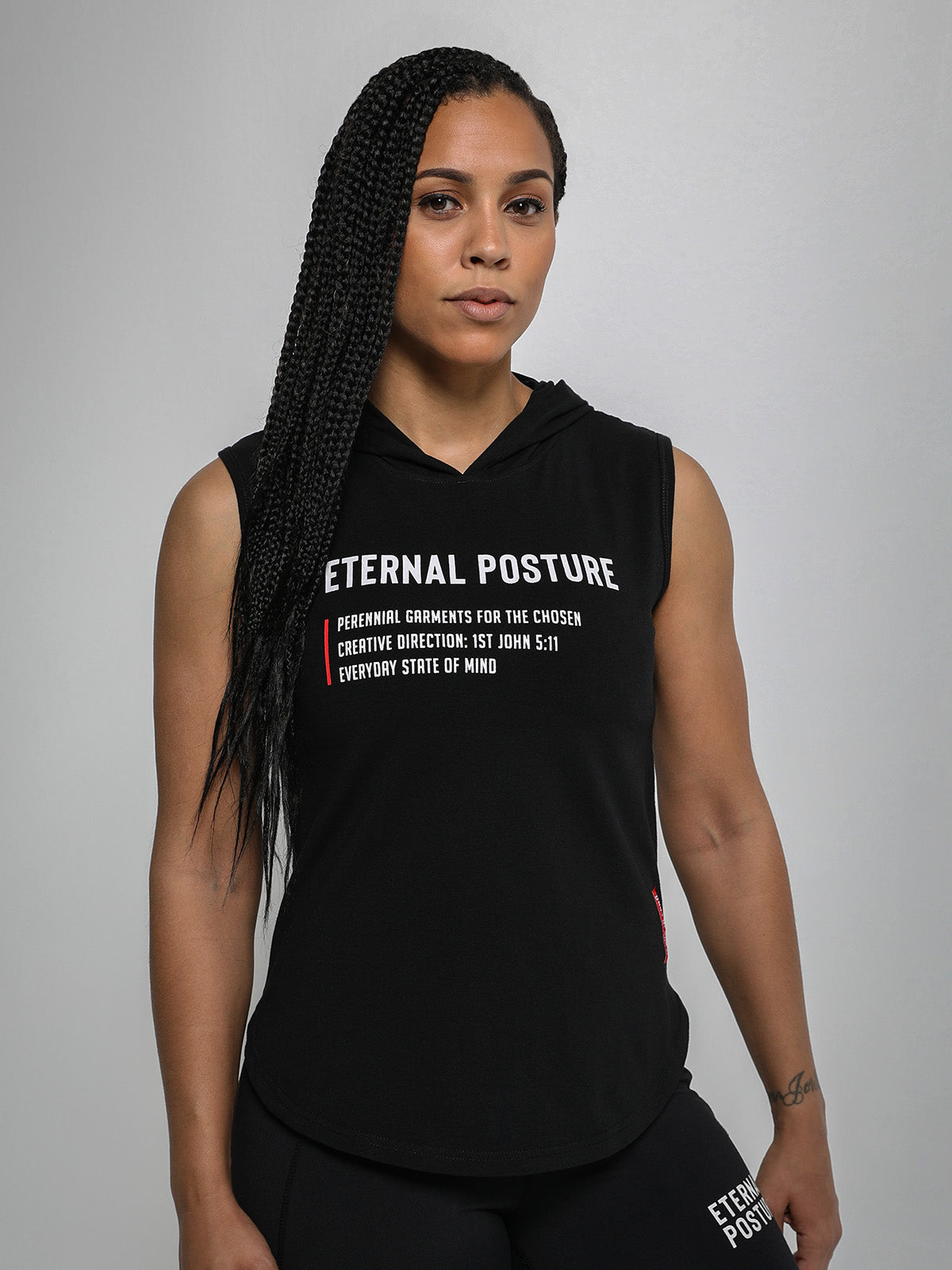 EP Performance Cutoff Hoodie Tee - Contour Black
