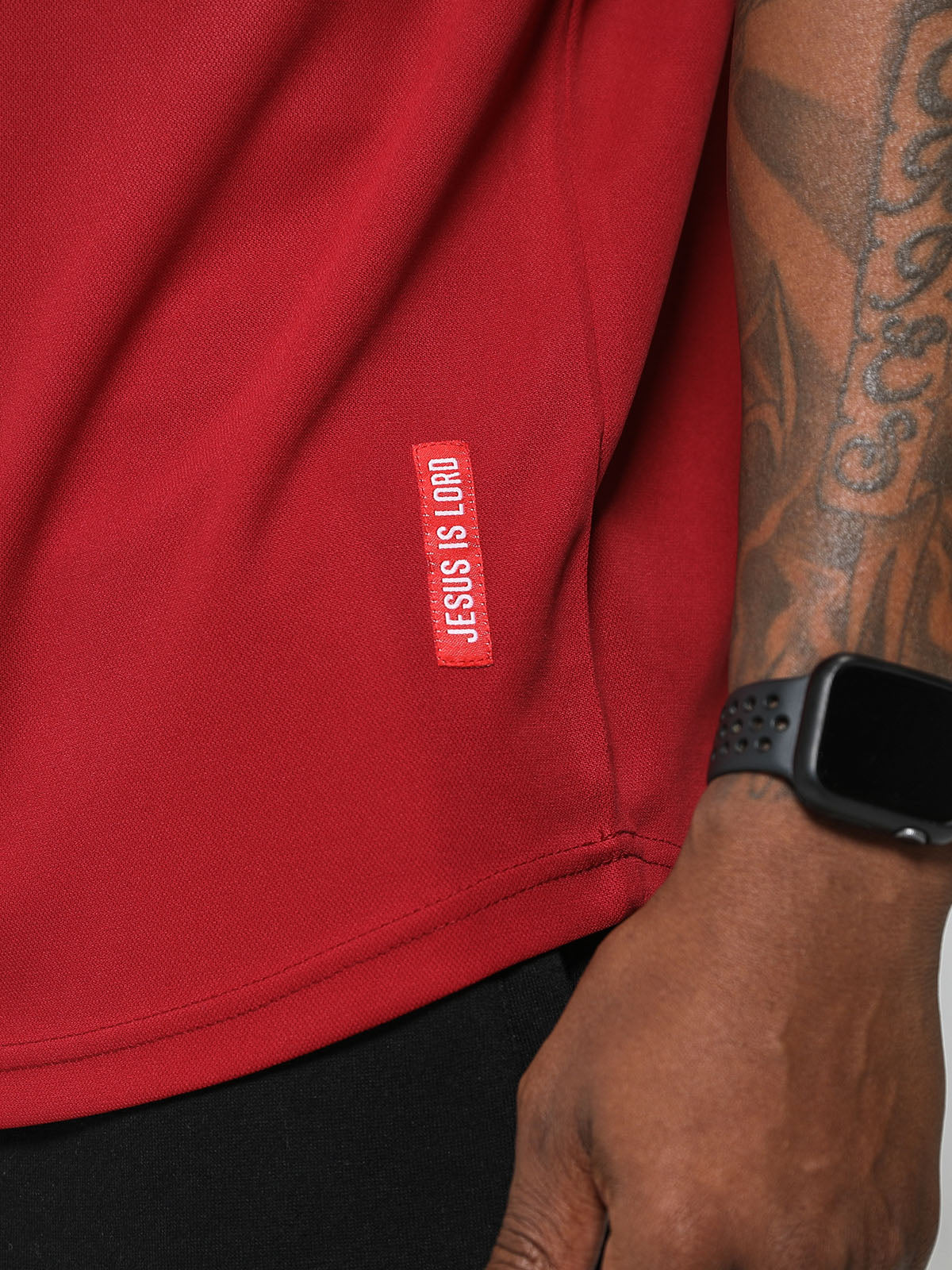 Dry Wick Performance Swoop Tee - Men's Crimson