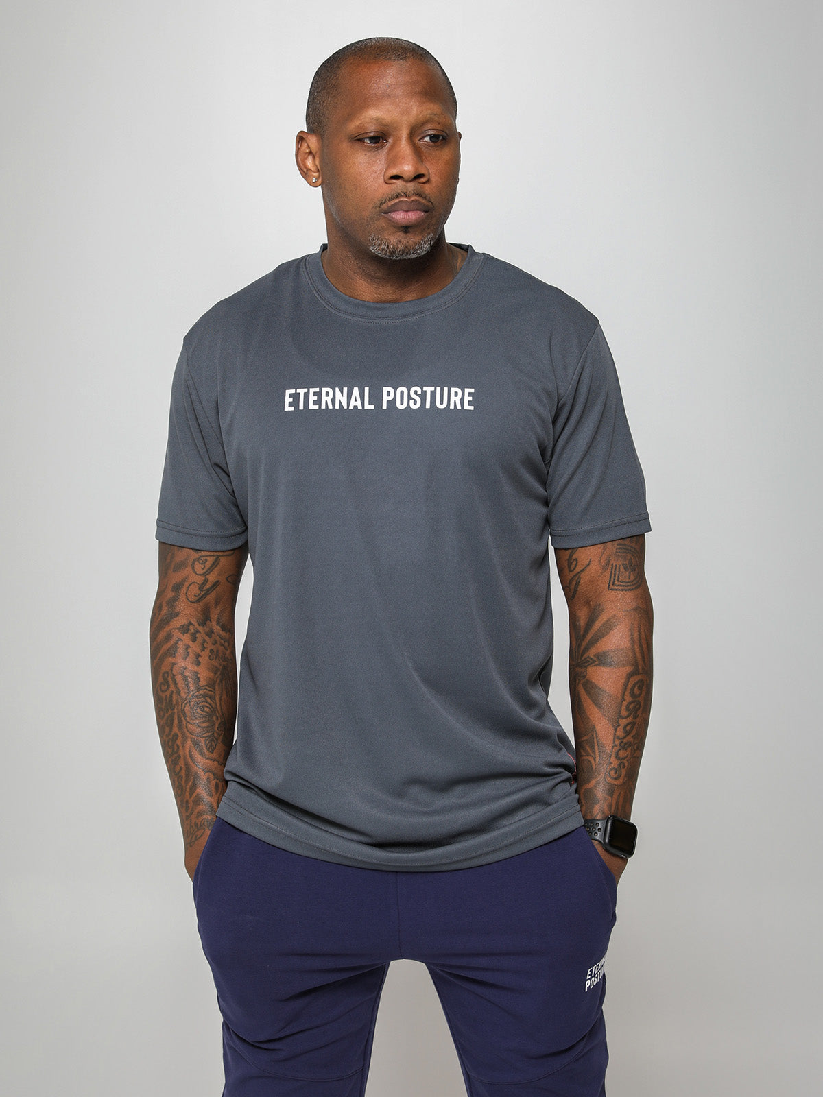 Dry Wick Performance Swoop Tee - Men's Gray