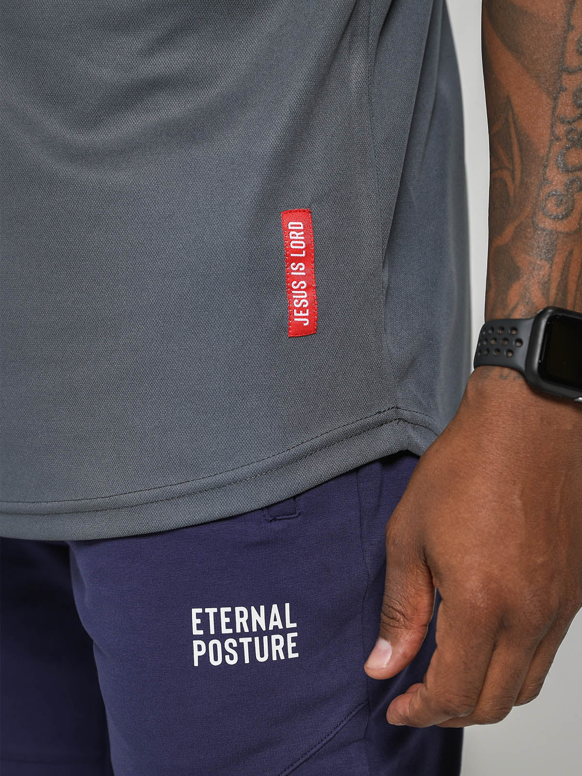 Dry Wick Performance Swoop Tee - Men's Gray